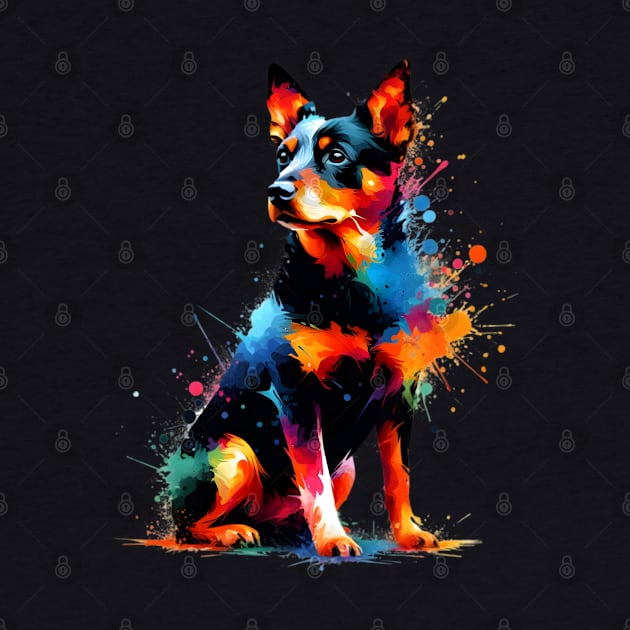 Vibrant Lancashire Heeler in Abstract Splash Art by ArtRUs